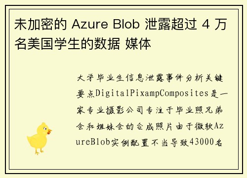 未加密的 Azure Blob 泄露超过 4 万名美国学生的数据 媒体